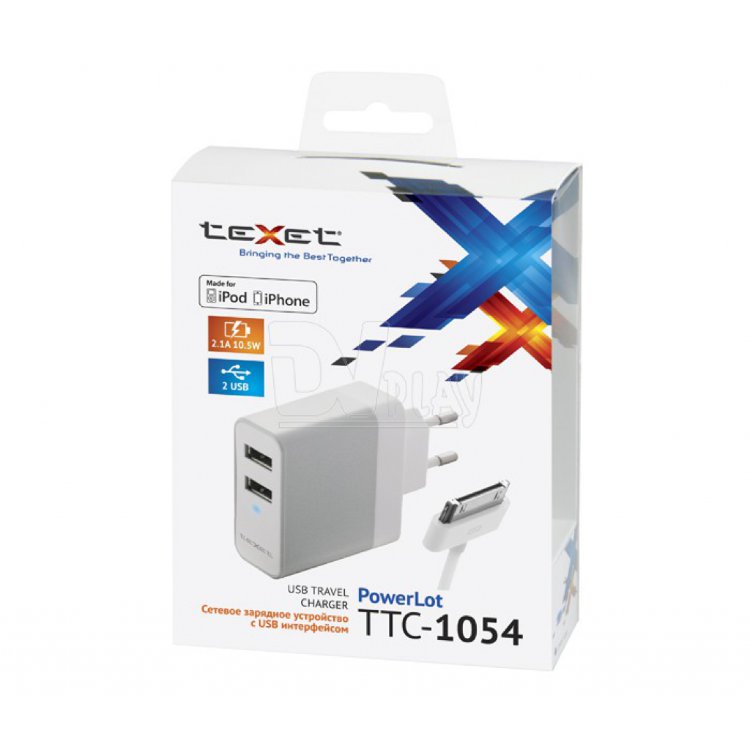 Зарядное устройство Texet 2USB 2А