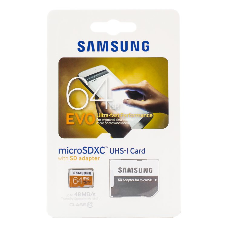 Карта памяти Samsung 64GB microSDXC Evo UHS-I 48MB/S