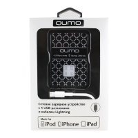 Сетевое зарядное устройство Qumo + кабель iPhone 5,iPad 4USB 2.4A