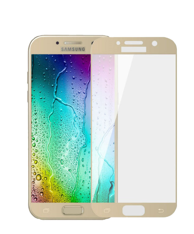 Стекло защитное Tempered Premium Glass для Samsung A5 2,5D 2017 (золотой)