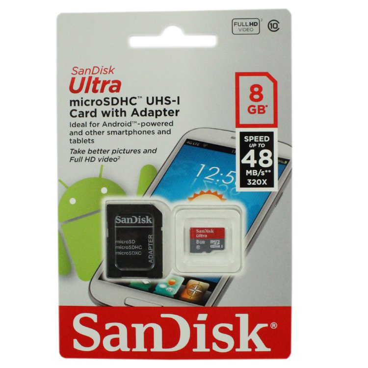 Карта памяти Sandisk 8GB microSD 