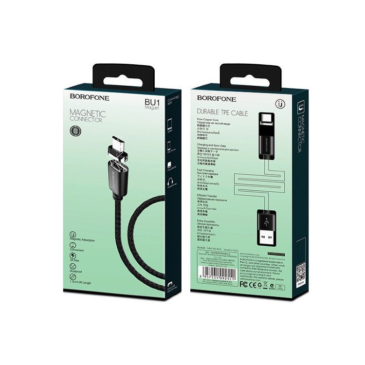 USB кабель Borofone BU1 Magnetic MicroUSB 1.2m