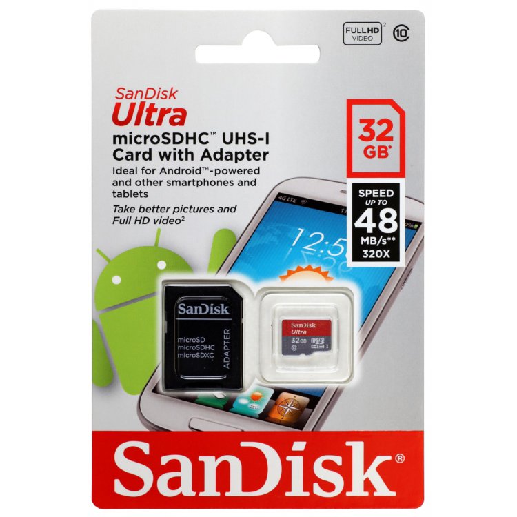 Карта памяти Sandisk 32GB microSDHC uitra 48MB/S