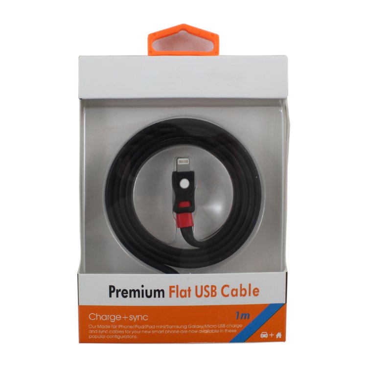 Кабель для IPHONE 5,Ipad 4,Air 1,2,Mini 1,2 GRIF черный (N)