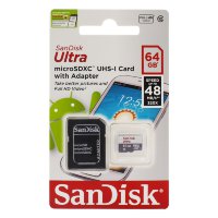 Карта памяти Sandisk 64GB microSDXC ultra UHS-I 48MB/S